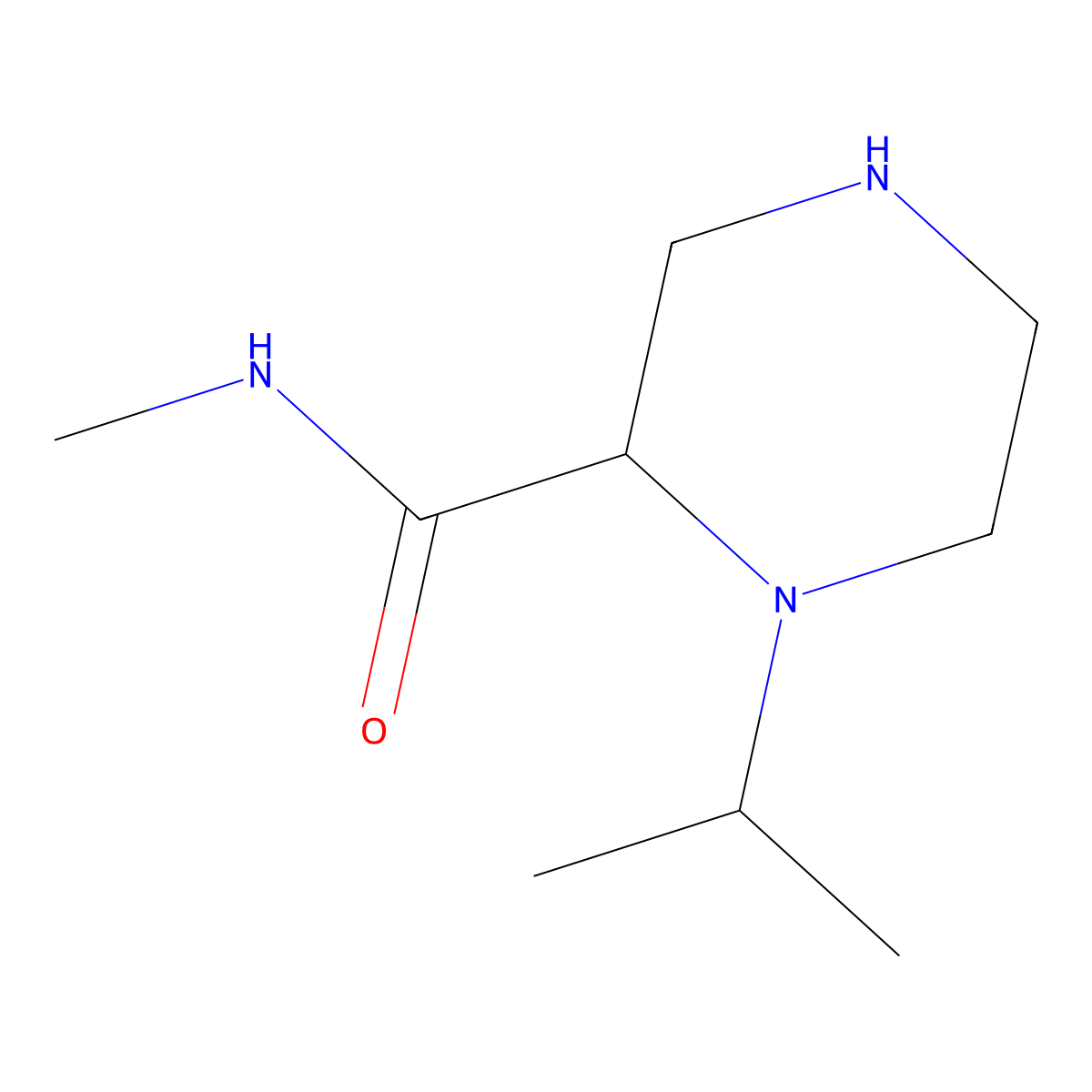 1-Isopropyl-N-methylpiperazine-2-carboxamide molecular structure, CAS 1316217-67-0