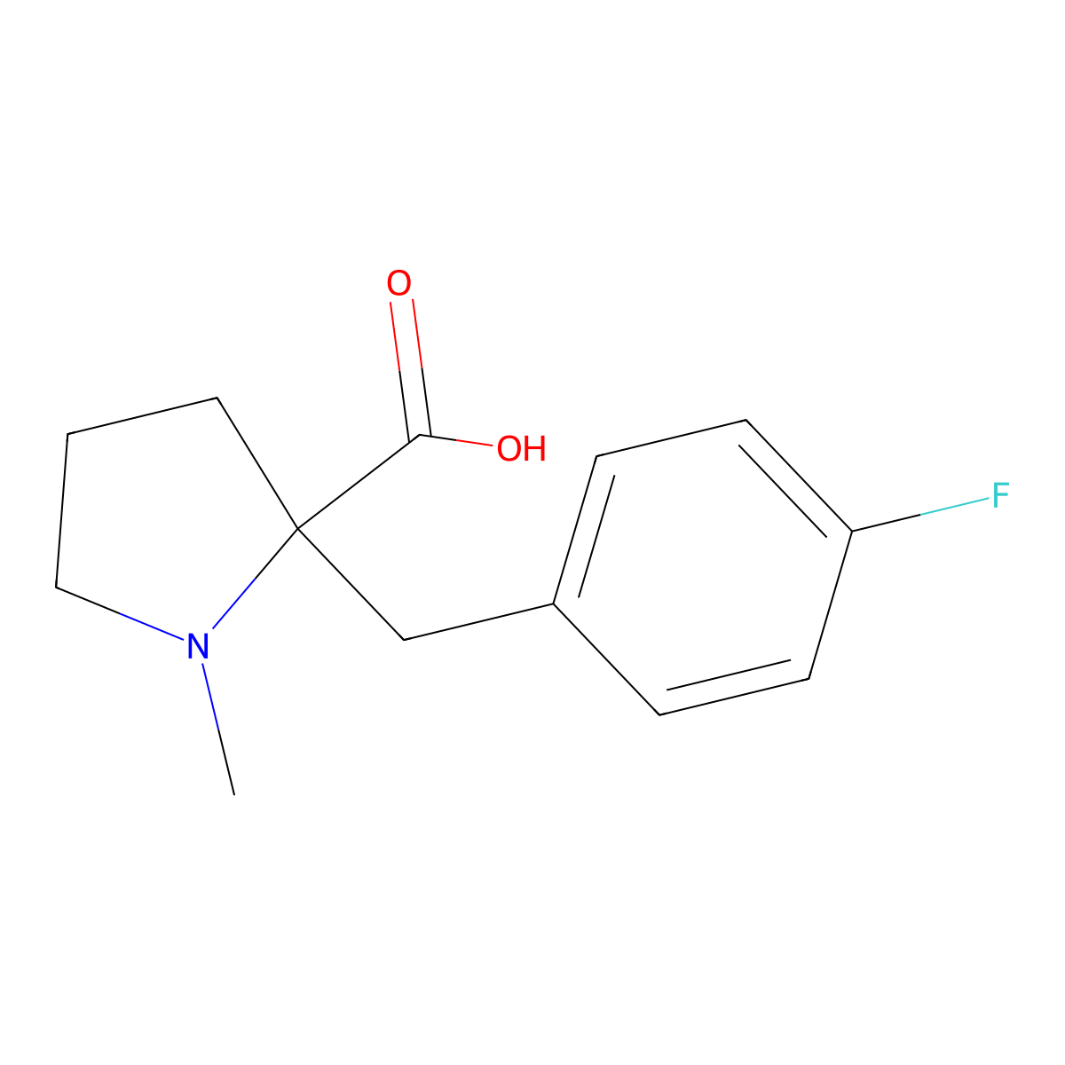 2-[(4-Fluorophenyl)methyl]-1-methylpyrrolidine-2-carboxylic acid molecular structure, CAS 1316217-68-1