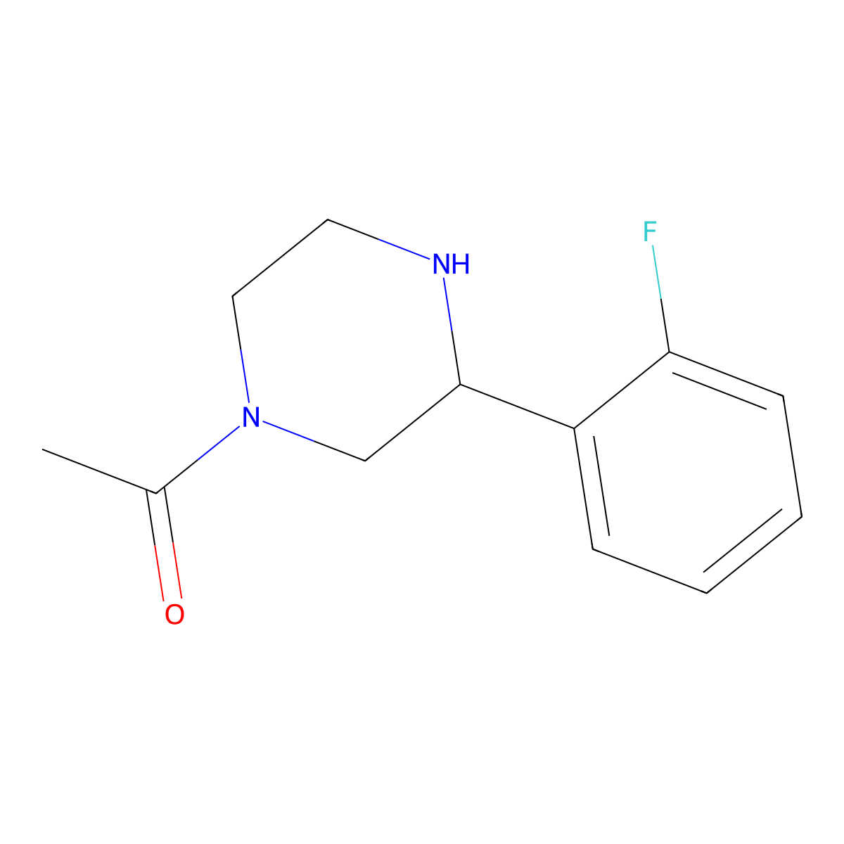 1-(3-(2-Fluorophenyl)piperazin-1-yl)ethanone molecular structure, CAS 1316217-70-5