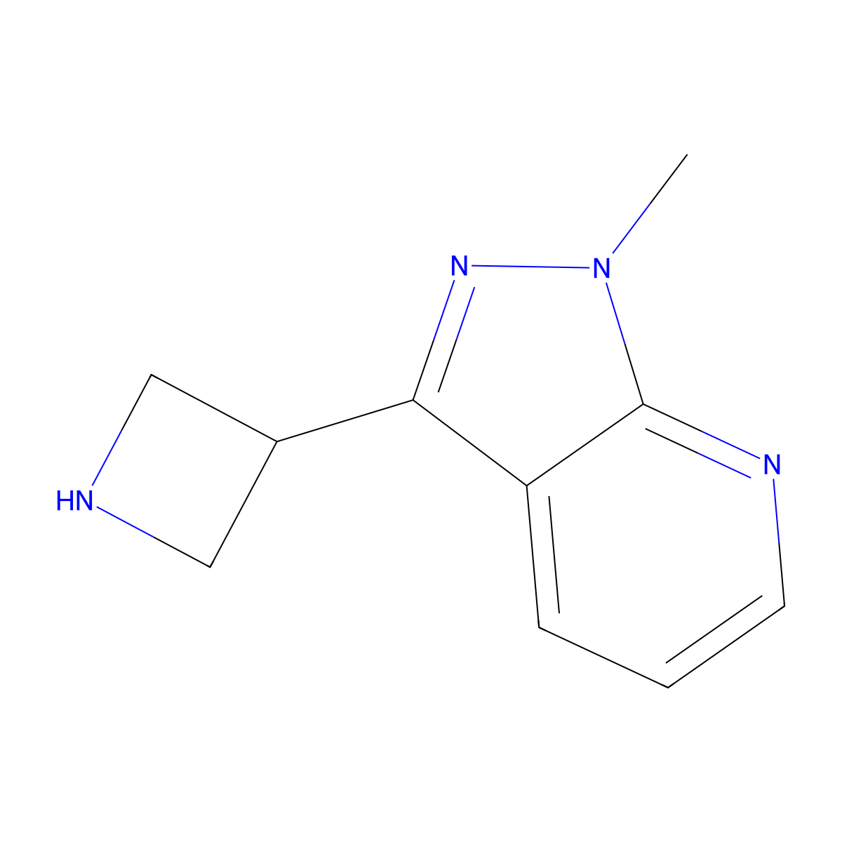 3-{1-methyl-1H-pyrazolo[3,4-b]pyridin-3-yl}azetidine molecular structure, CAS 1316217-71-6