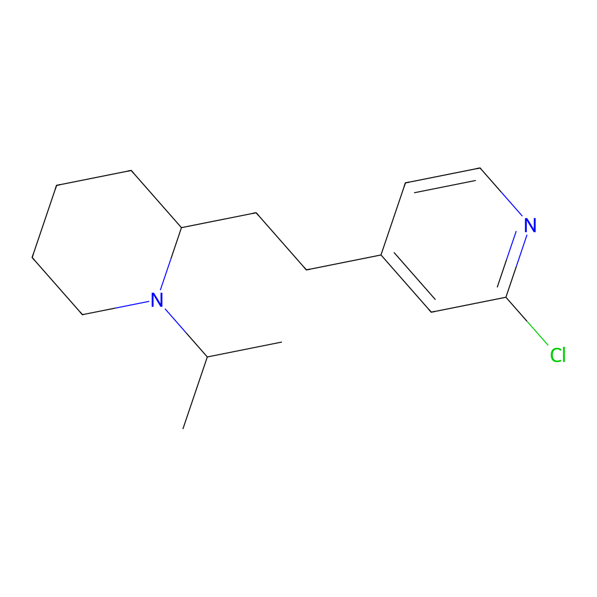 2-Chloro-4-(2-(1-isopropylpiperidin-2-yl)ethyl)pyridine molecular structure, CAS 1316217-78-3