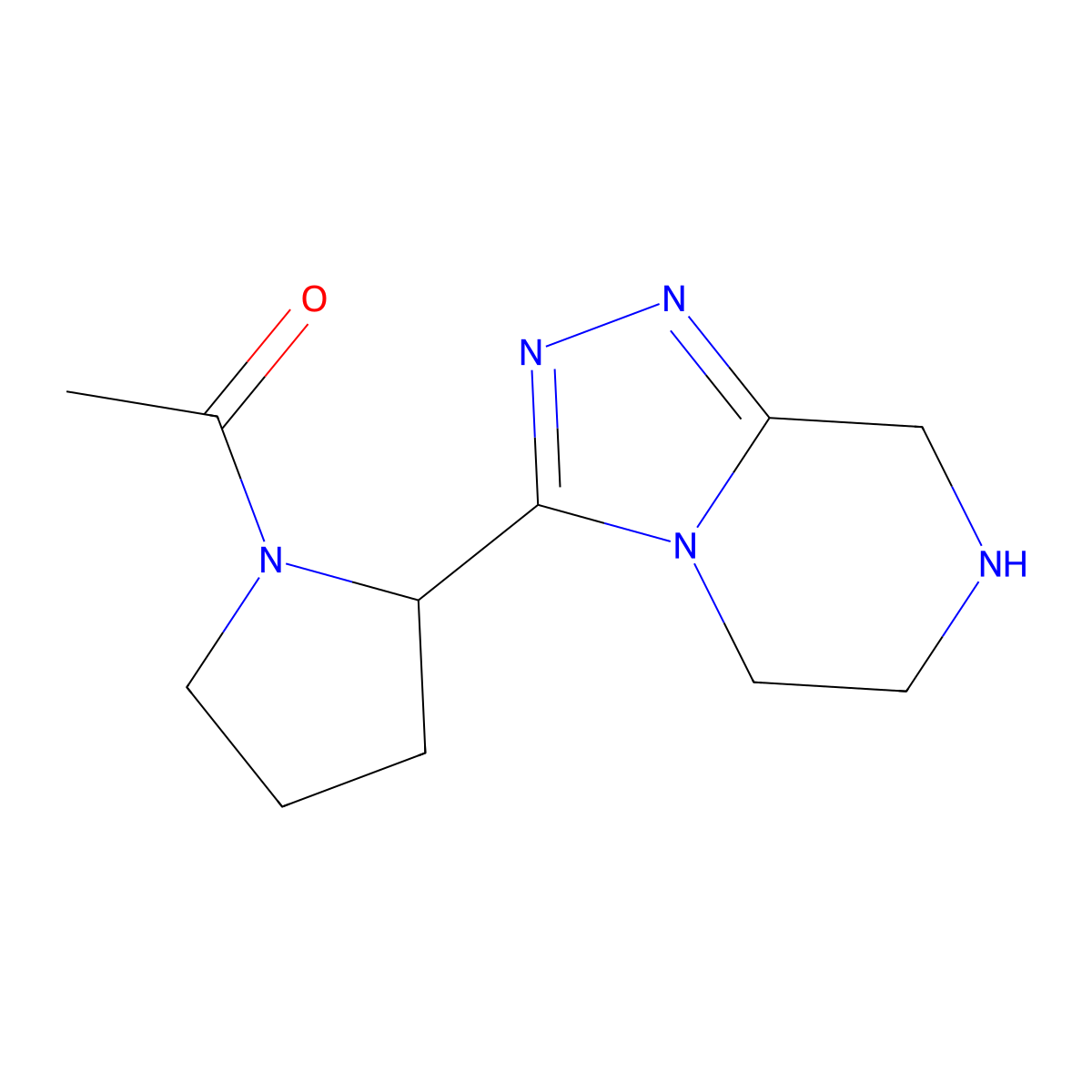 1-(2-(5,6,7,8-Tetrahydro-[1,2,4]triazolo[4,3-a]pyrazin-3-yl)pyrrolidin-1-yl)ethanone molecular structure, CAS 1316217-80-7
