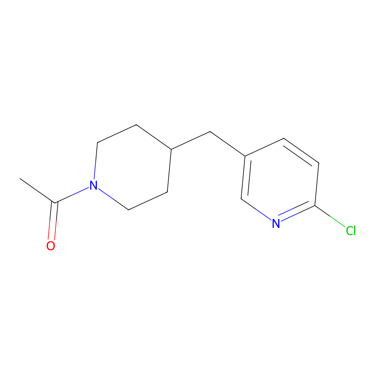 1-[4-[(6-Chloropyridin-3-yl)methyl]piperidin-1-yl]ethanone molecular structure, CAS 1316217-83-0