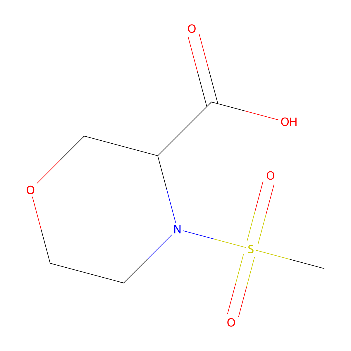 4-Methanesulfonyl-morpholine-3-carboxylic acid molecular structure, CAS 1316217-87-4