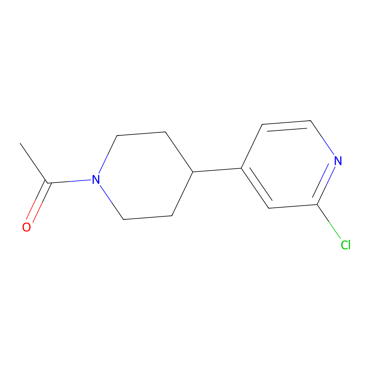 1-(4-(2-Chloropyridin-4-yl)piperidin-1-yl)ethanone molecular structure, CAS 1316217-94-3