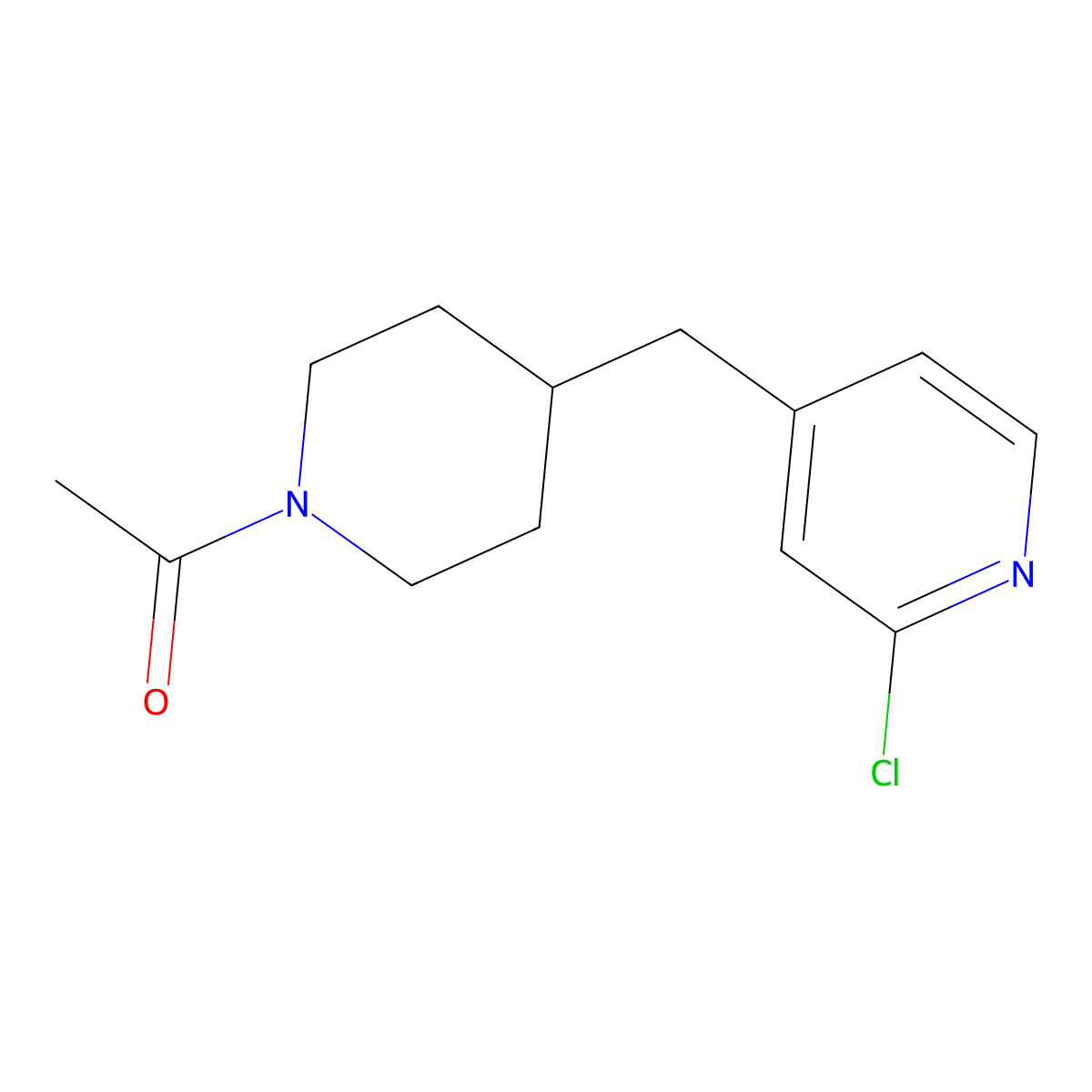 1-(4-((2-Chloropyridin-4-yl)methyl)piperidin-1-yl)ethanone molecular structure, CAS 1316217-97-6