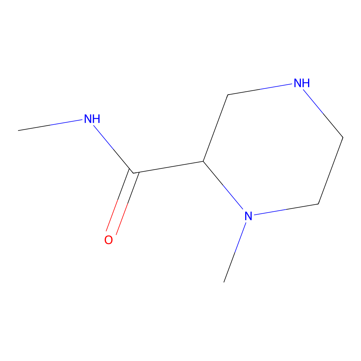 N,1-dimethylpiperazine-2-carboxamide molecular structure, CAS 1316218-41-3