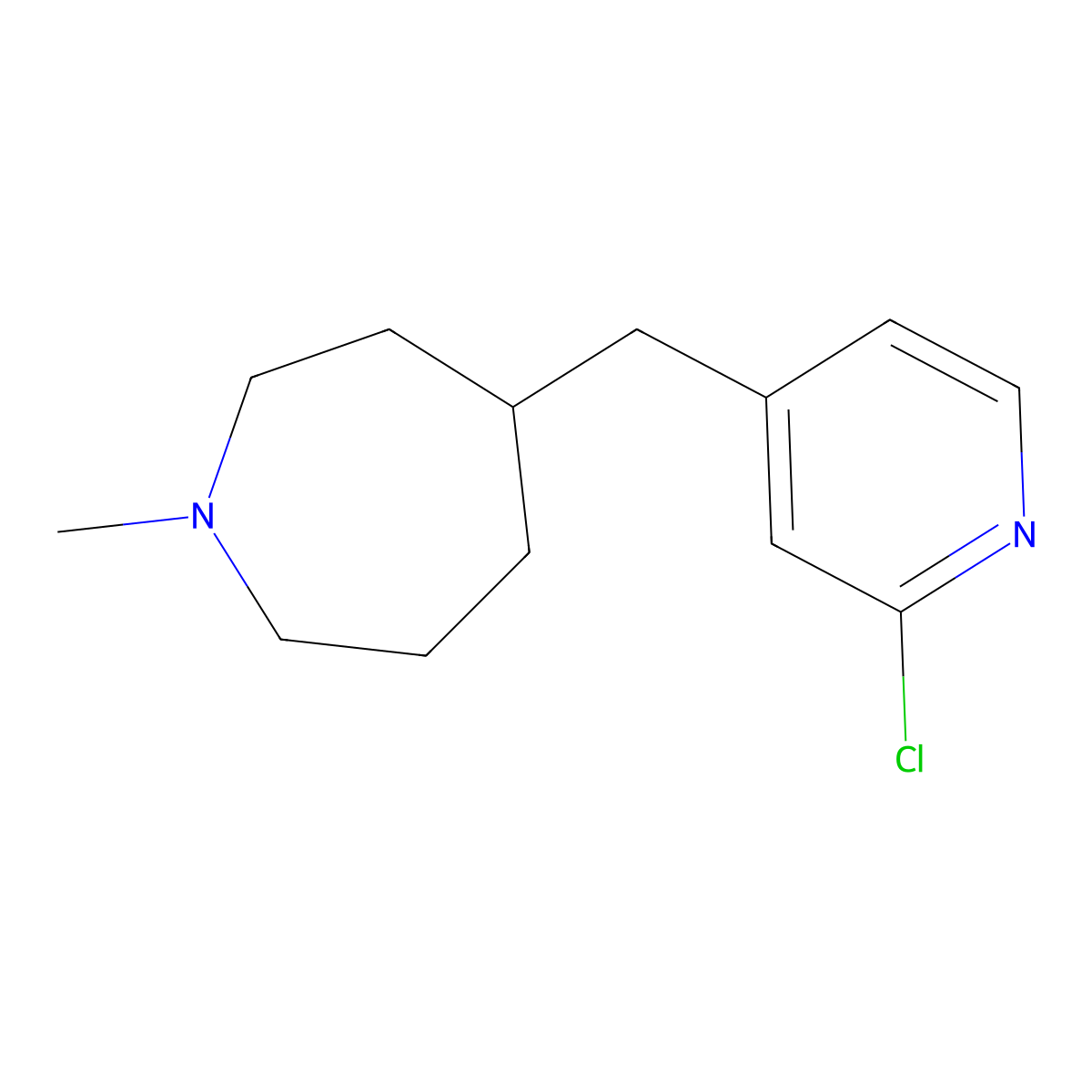 4-[(2-Chloropyridin-4-yl)methyl]-1-methylazepane molecular structure, CAS 1316218-44-6