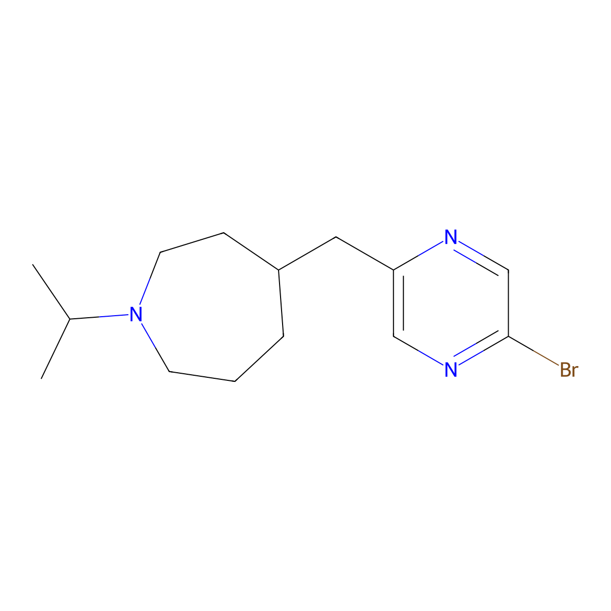 4-((5-Bromopyrazin-2-yl)methyl)-1-isopropylazepane molecular structure, CAS 1316218-51-5