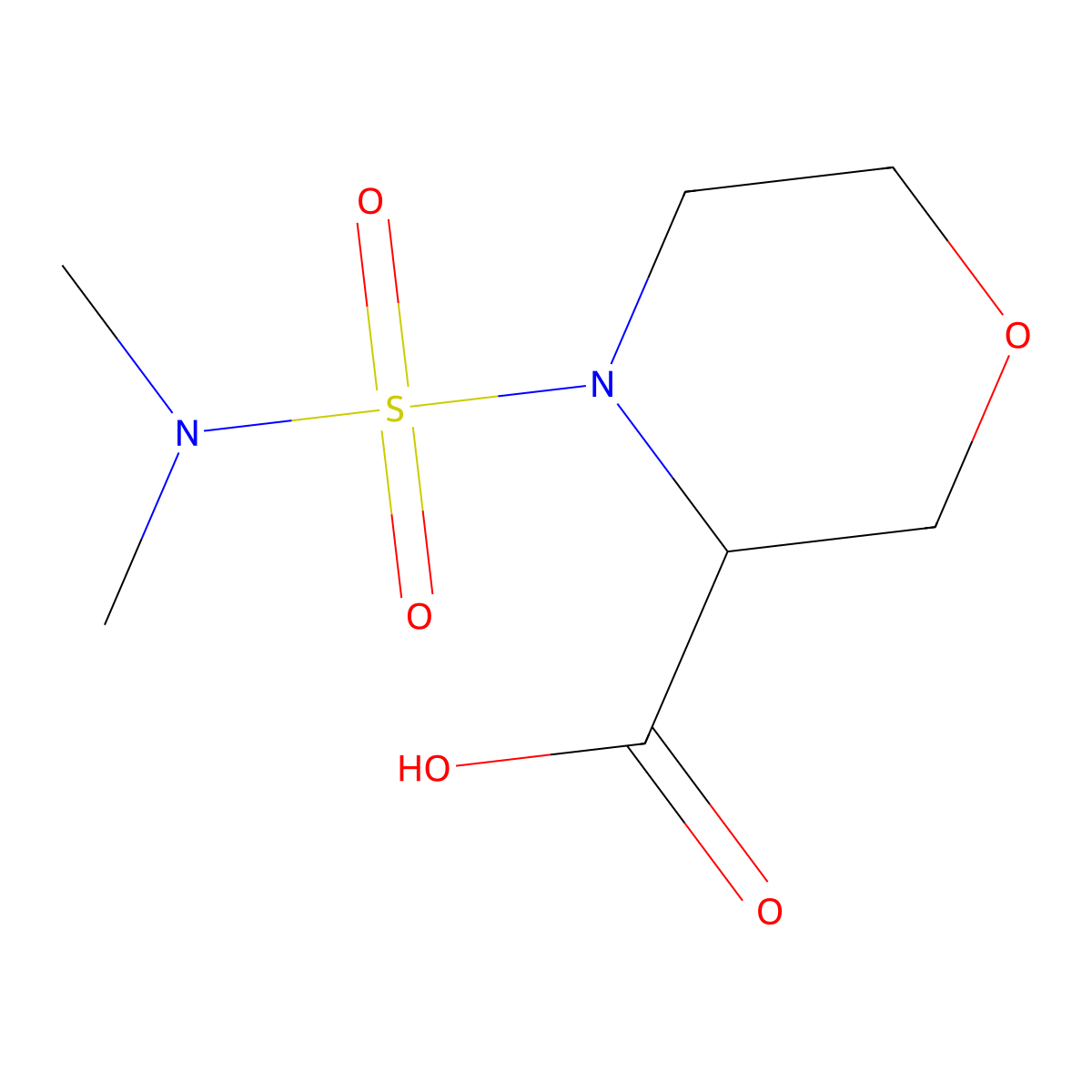 4-(Dimethylsulfamoyl)morpholine-3-carboxylic acid molecular structure, CAS 1316218-55-9