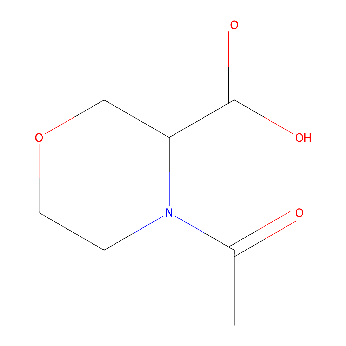 4-Acetylmorpholine-3-carboxylic acid molecular structure, CAS 1316218-65-1