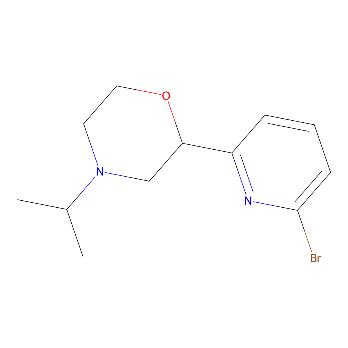 2-(6-Bromopyridin-2-yl)-4-isopropylmorpholine molecular structure, CAS 1316218-83-3