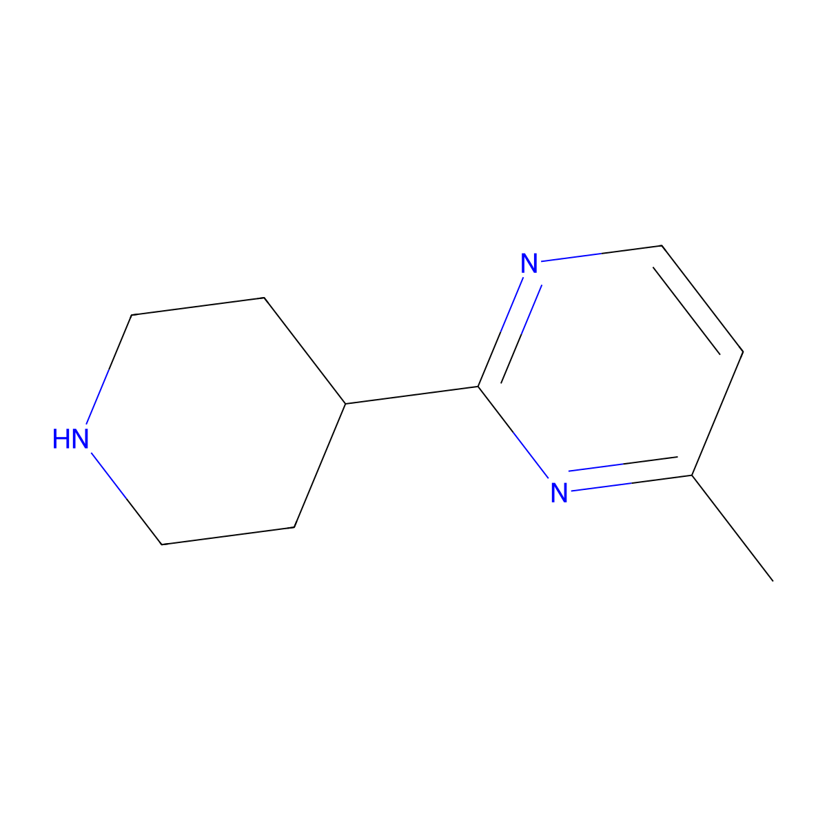 4-Methyl-2-(piperidin-4-yl)pyrimidine molecular structure, CAS 1316218-93-5