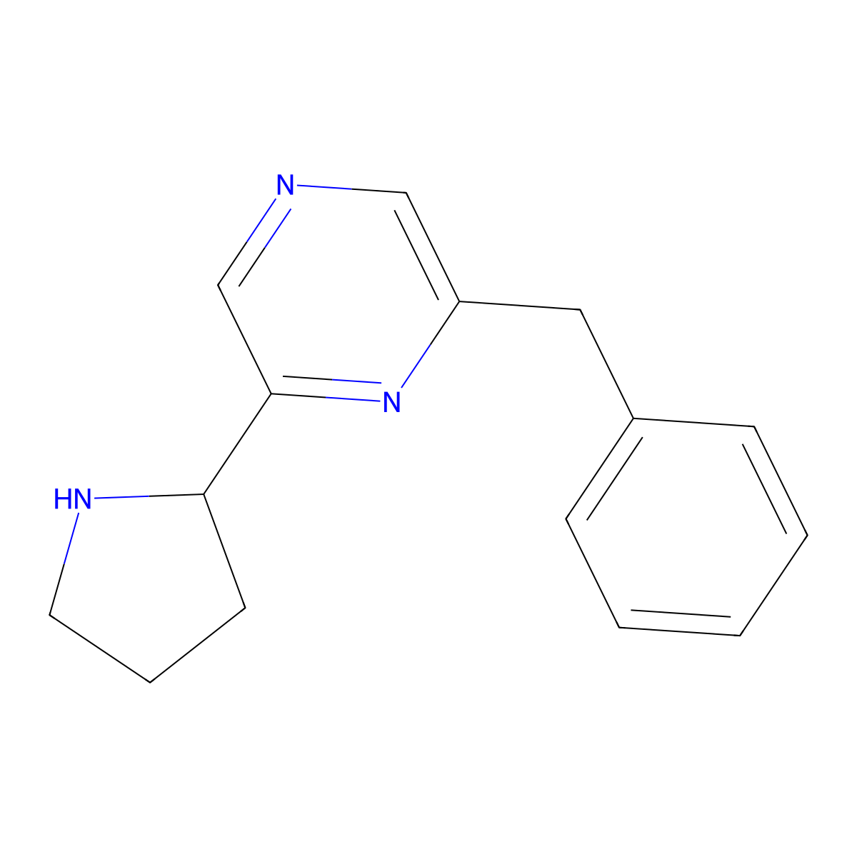 2-Benzyl-6-(pyrrolidin-2-YL)pyrazine molecular structure, CAS 1316218-94-6