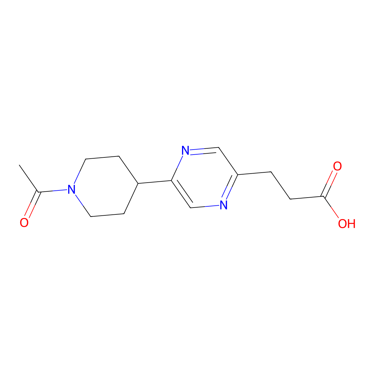 3-(5-(1-Acetylpiperidin-4-yl)pyrazin-2-yl)propanoic acid molecular structure, CAS 1316219-51-8