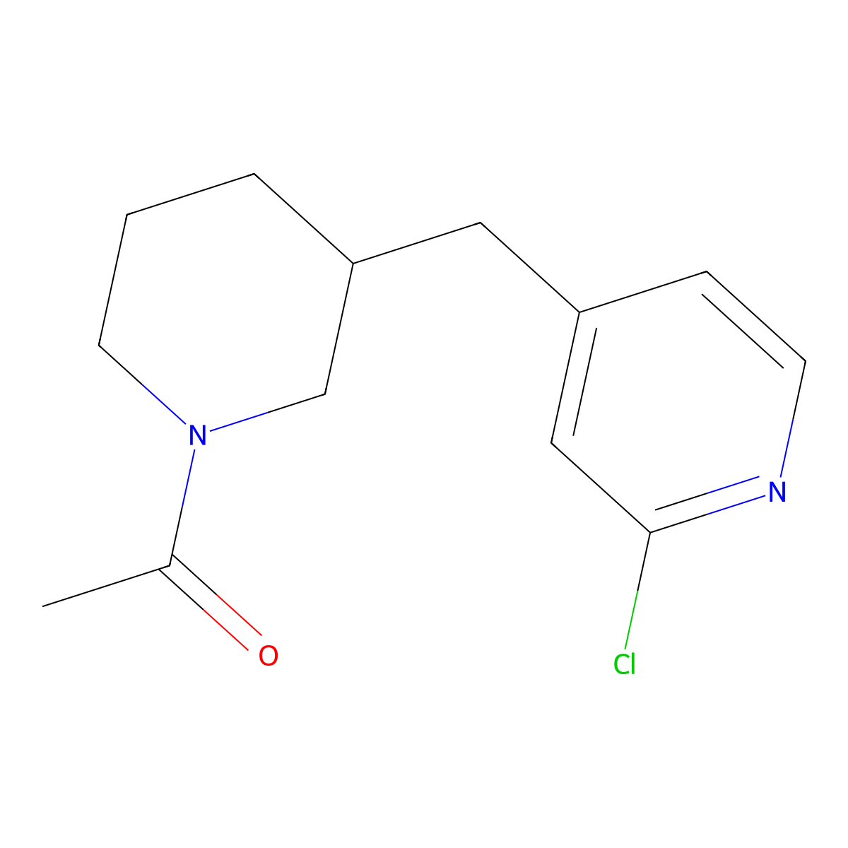 1-[3-[(2-Chloropyridin-4-yl)methyl]piperidin-1-yl]ethanone molecular structure, CAS 1316219-83-6