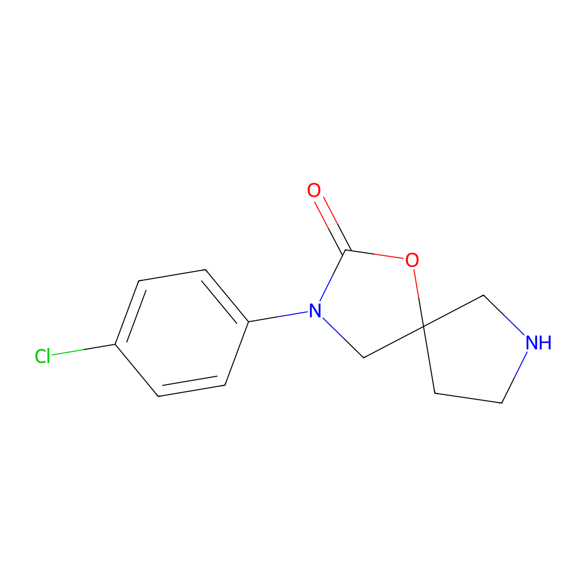 3-(4-Chlorophenyl)-1-oxa-3,7-diazaspiro[4.4]nonan-2-one molecular structure, CAS 1316219-88-1