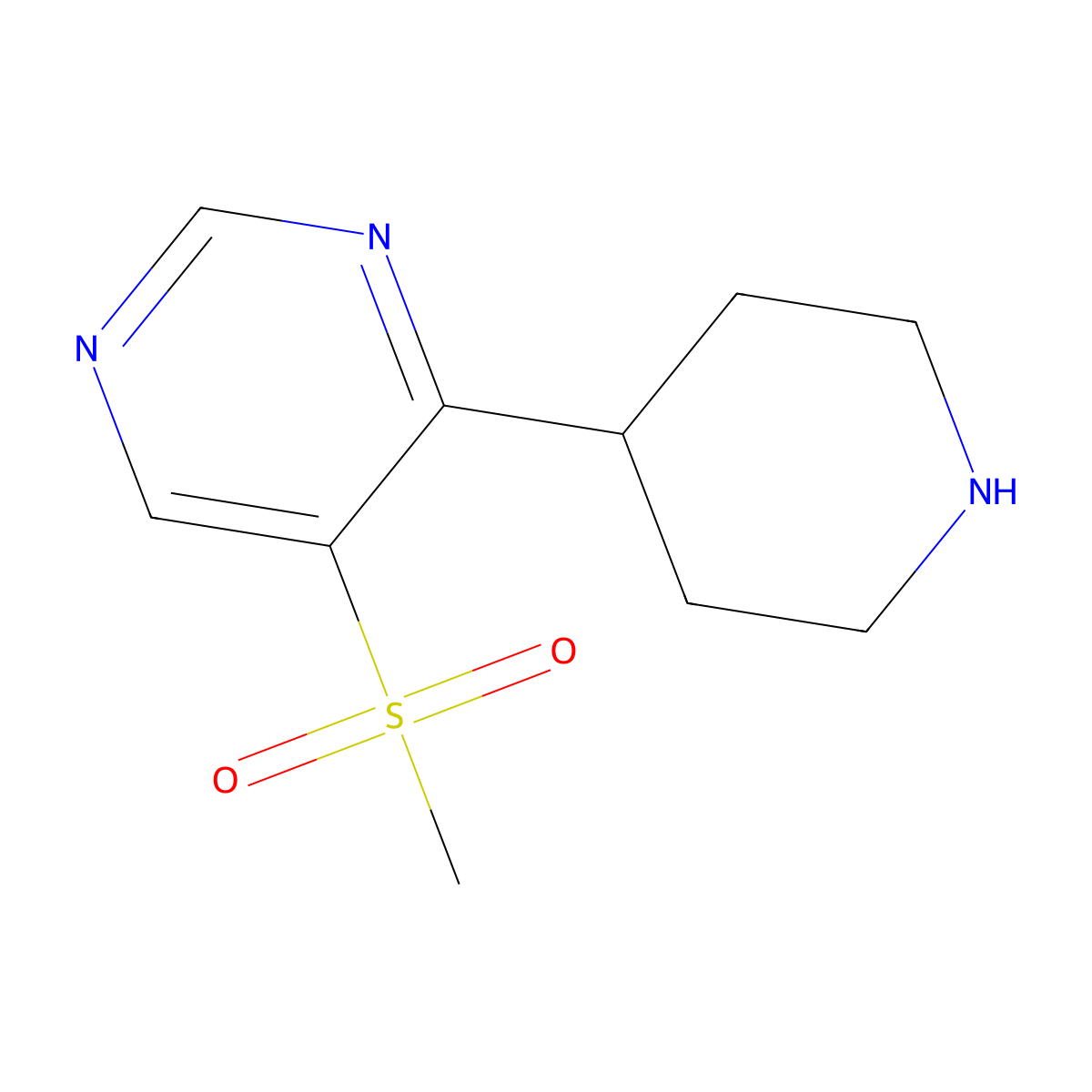 5-(Methanesulfonyl)-4-(piperidin-4-yl)pyrimidine molecular structure, CAS 1316219-89-2