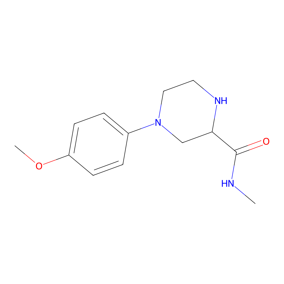 4-(4-methoxyphenyl)-N-methylpiperazine-2-carboxamide molecular structure, CAS 1316219-94-9