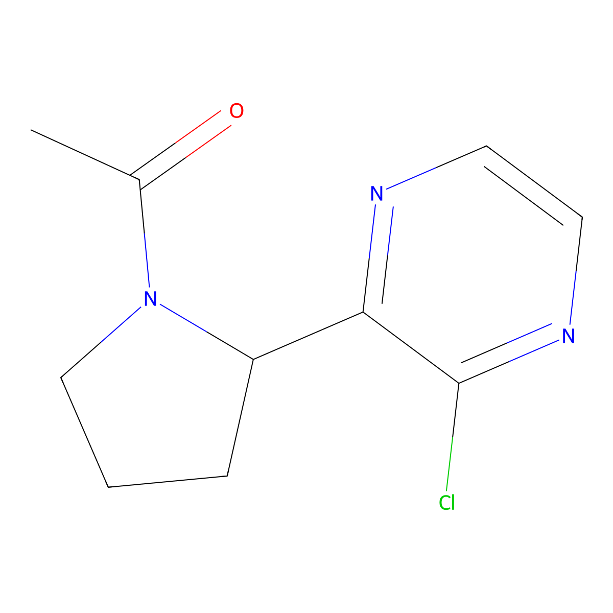 1-(2-(3-Chloropyrazin-2-yl)pyrrolidin-1-yl)ethanone molecular structure, CAS 1316219-95-0