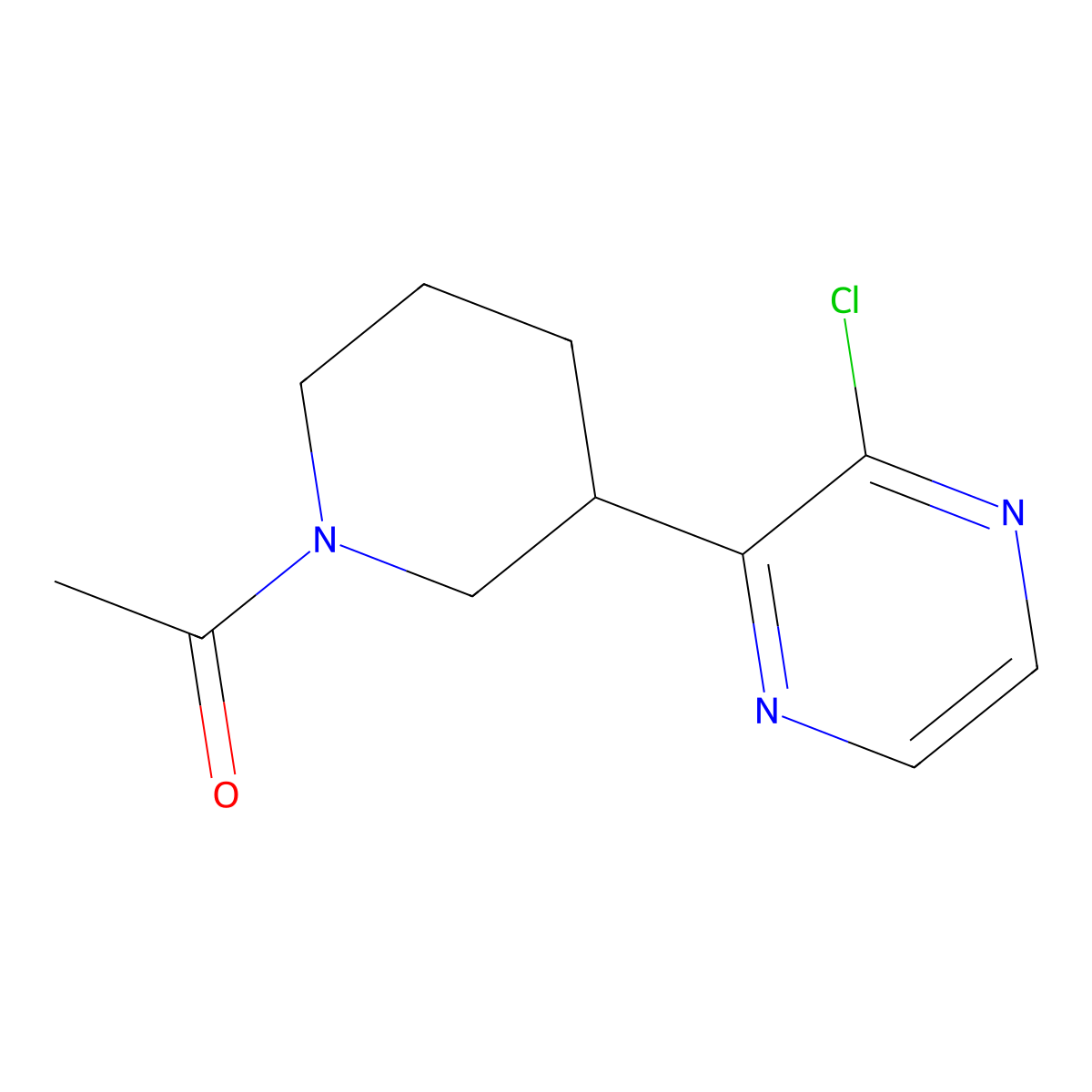 1-(3-(3-Chloropyrazin-2-yl)piperidin-1-yl)ethanone molecular structure, CAS 1316220-01-5