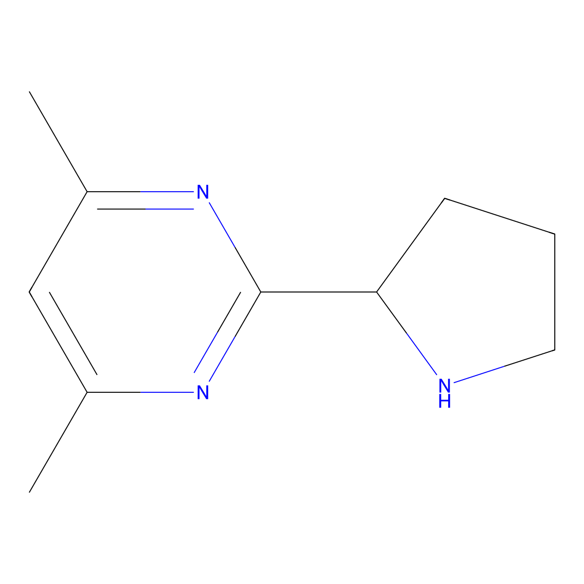 4,6-Dimethyl-2-(pyrrolidin-2-yl)pyrimidine molecular structure, CAS 1316220-10-6