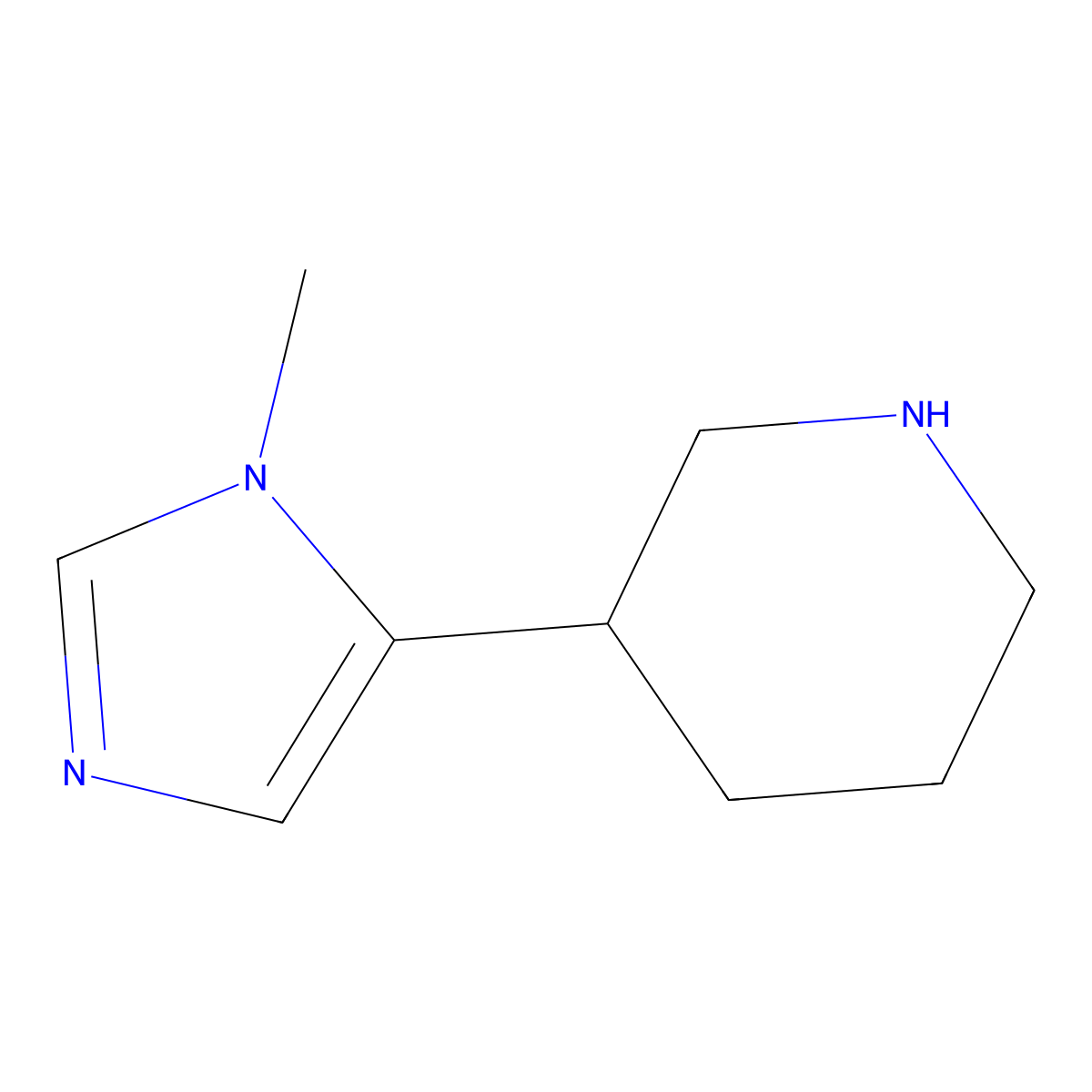 3-(1-methyl-1H-imidazol-5-yl)piperidine molecular structure, CAS 1316220-23-1