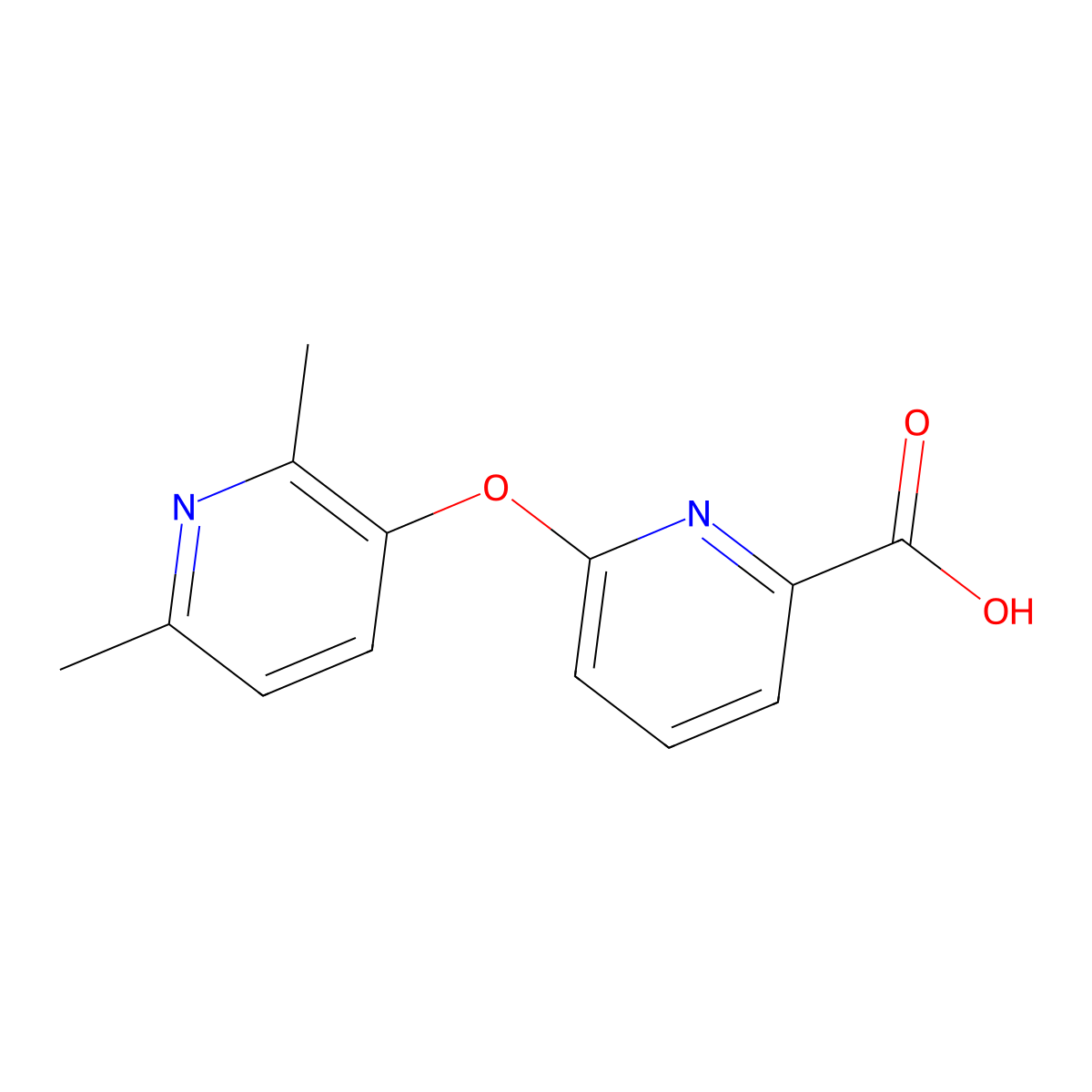 6-((2,6-Dimethylpyridin-3-yl)oxy)picolinic acid molecular structure, CAS 1316220-33-3