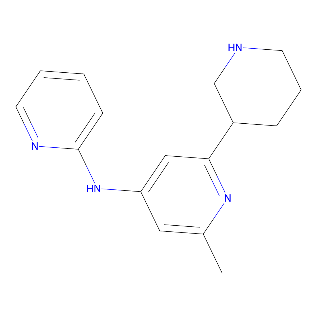 (6-Methyl-1',2',3',4',5',6'-hexahydro-[2,3']bipyridinyl-4-yl)-pyridin-2-yl-amine molecular structure, CAS 1316220-89-9
