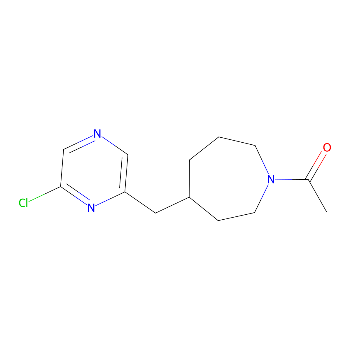 1-(4-((6-Chloropyrazin-2-yl)methyl)azepan-1-yl)ethanone molecular structure, CAS 1316221-05-2