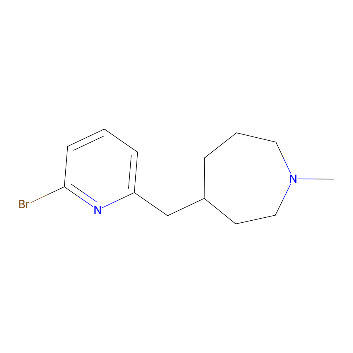 4-((6-Bromopyridin-2-yl)methyl)-1-methylazepane molecular structure, CAS 1316221-18-7