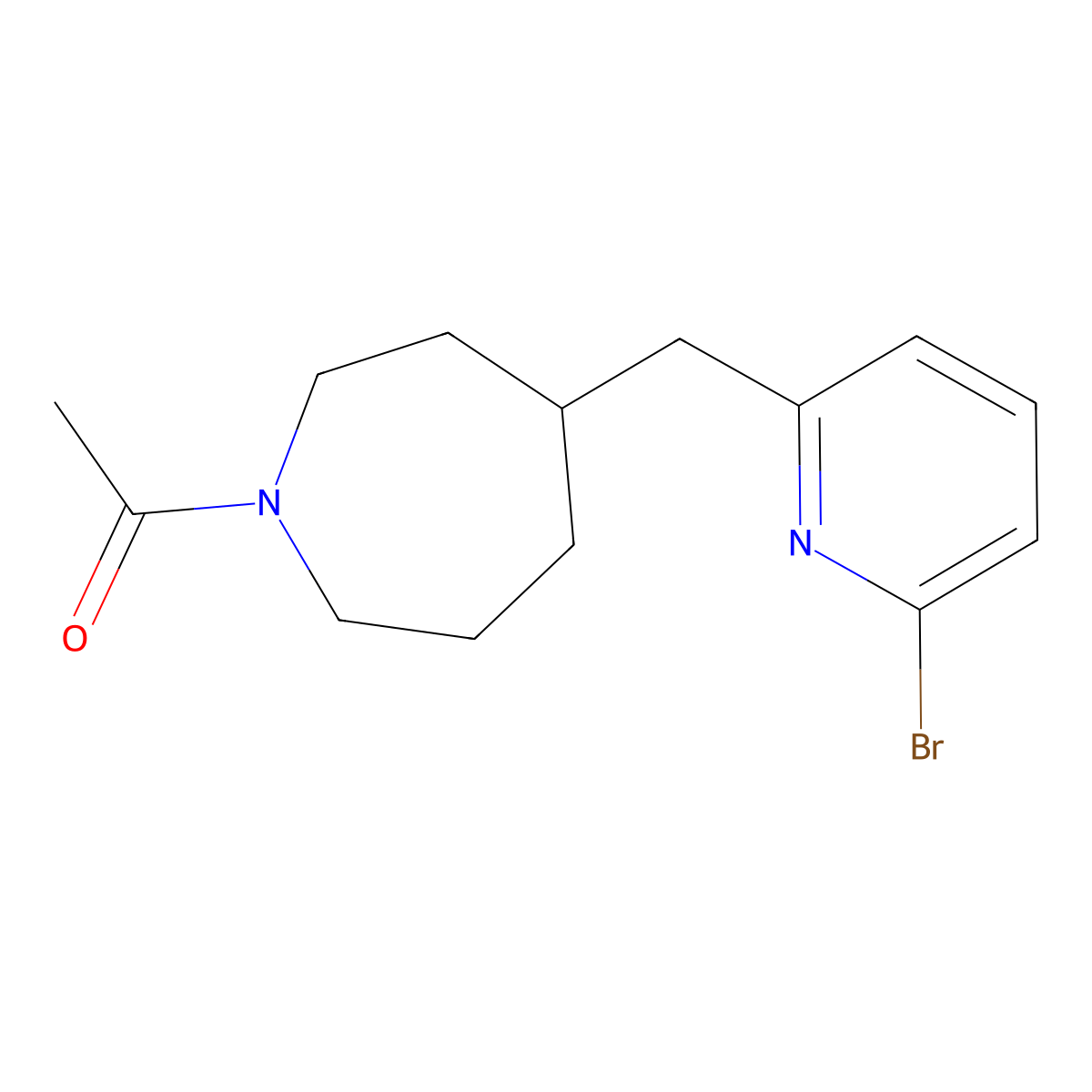 1-(4-((6-Bromopyridin-2-yl)methyl)azepan-1-yl)ethanone molecular structure, CAS 1316221-34-7
