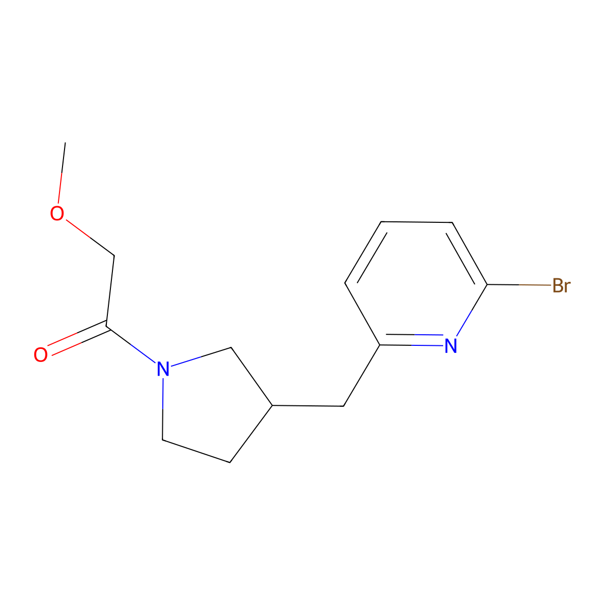 1-(3-((6-Bromopyridin-2-yl)methyl)pyrrolidin-1-yl)-2-methoxyethanone molecular structure, CAS 1316221-42-7