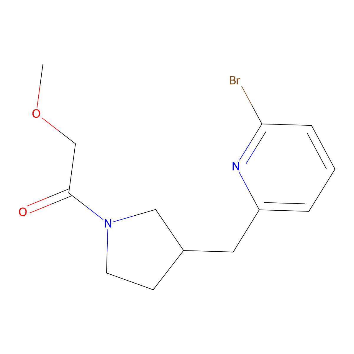 1-(3-((6-Bromopyridin-2-yl)methyl)pyrrolidin-1-yl)-2-methoxyethanone molecular structure, CAS 1316221-42-7