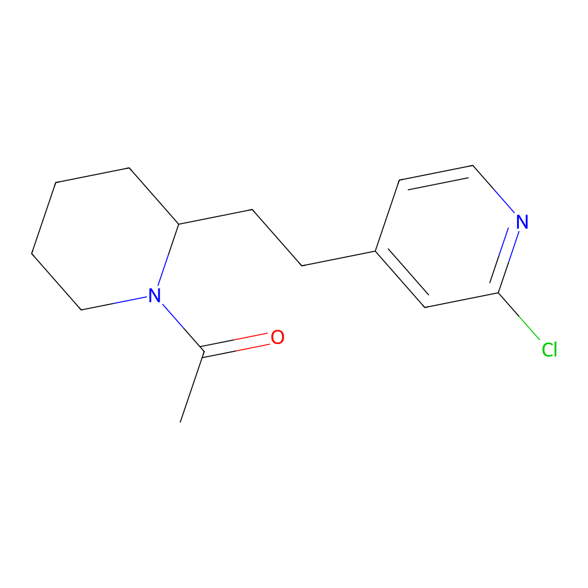 1-(2-(2-(2-Chloropyridin-4-yl)ethyl)piperidin-1-yl)ethanone molecular structure, CAS 1316221-46-1