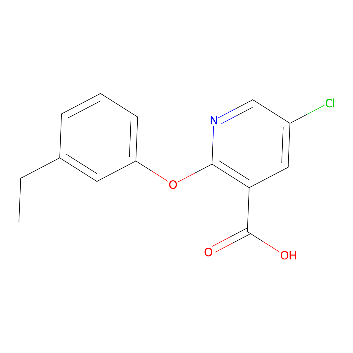 5-Chloro-2-(3-ethylphenoxy)nicotinic acid molecular structure, CAS 1316221-48-3