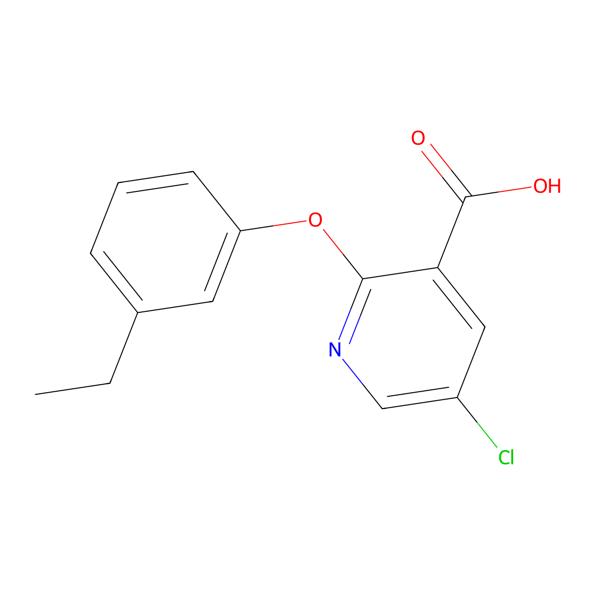 5-Chloro-2-(3-ethylphenoxy)nicotinic acid molecular structure, CAS 1316221-48-3