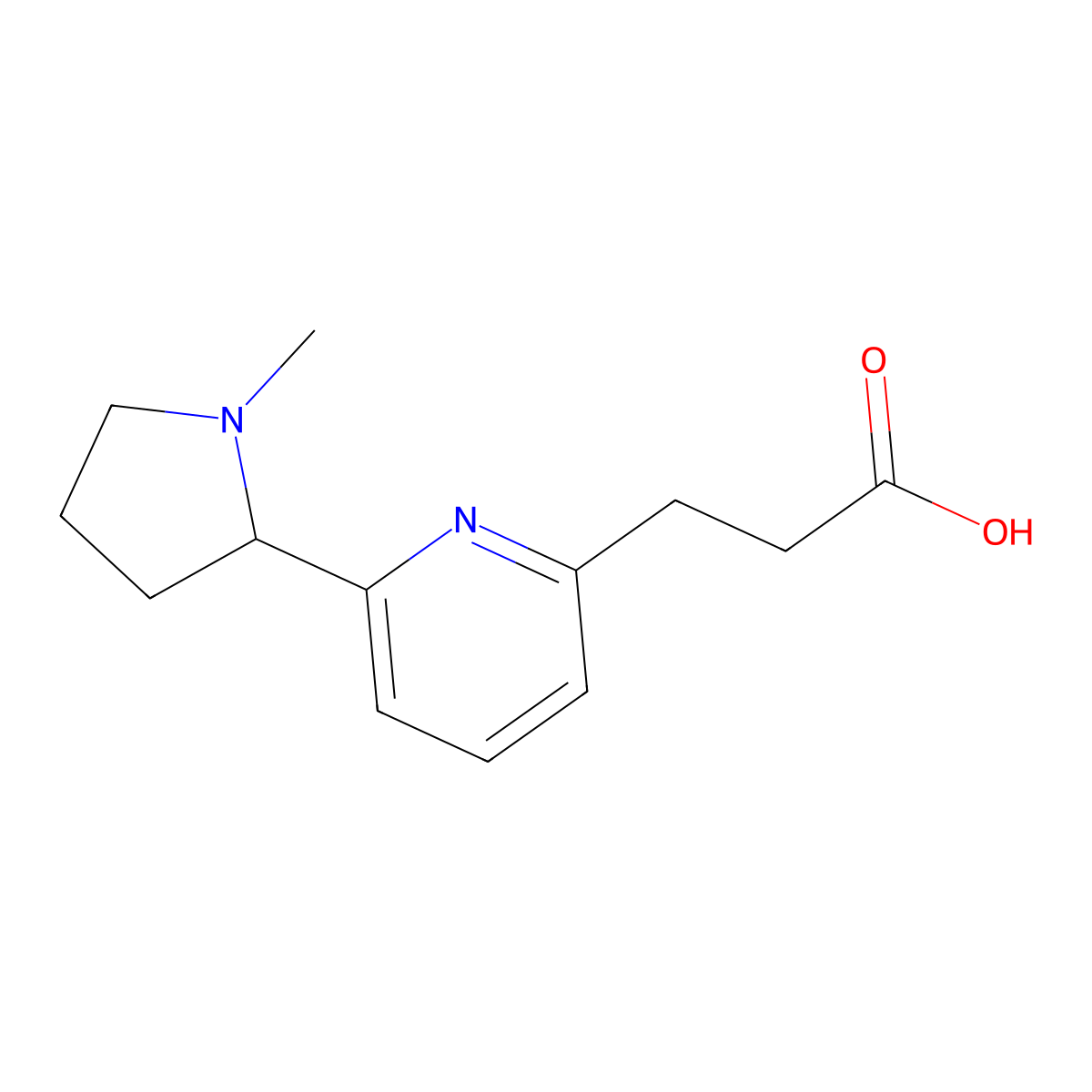 3-(6-(1-Methylpyrrolidin-2-yl)pyridin-2-yl)propanoic acid molecular structure, CAS 1316221-54-1