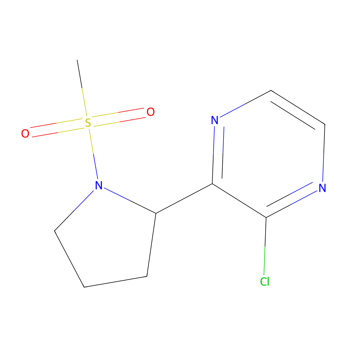 2-Chloro-3-(1-(methylsulfonyl)pyrrolidin-2-yl)pyrazine molecular structure, CAS 1316221-58-5
