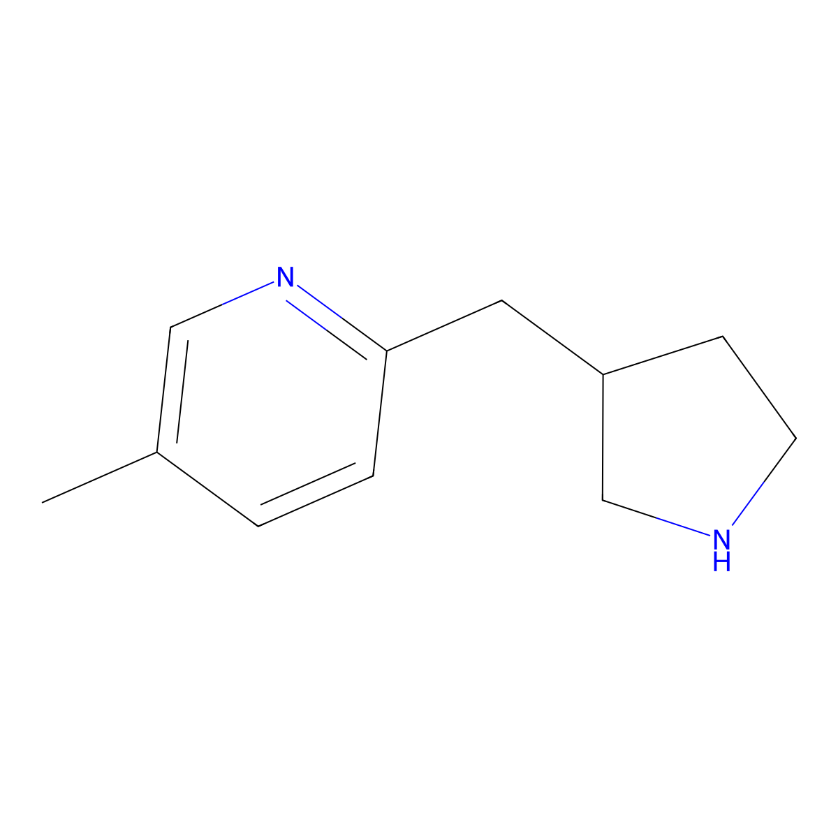 5-Methyl-2-(pyrrolidin-3-ylmethyl)pyridine molecular structure, CAS 1316221-62-1