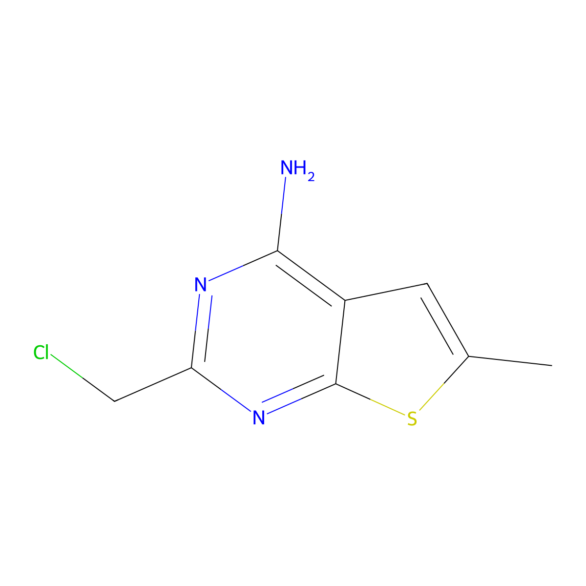 2-(Chloromethyl)-6-methylthieno[2,3-d]pyrimidin-4-amine molecular structure, CAS 1316221-70-1