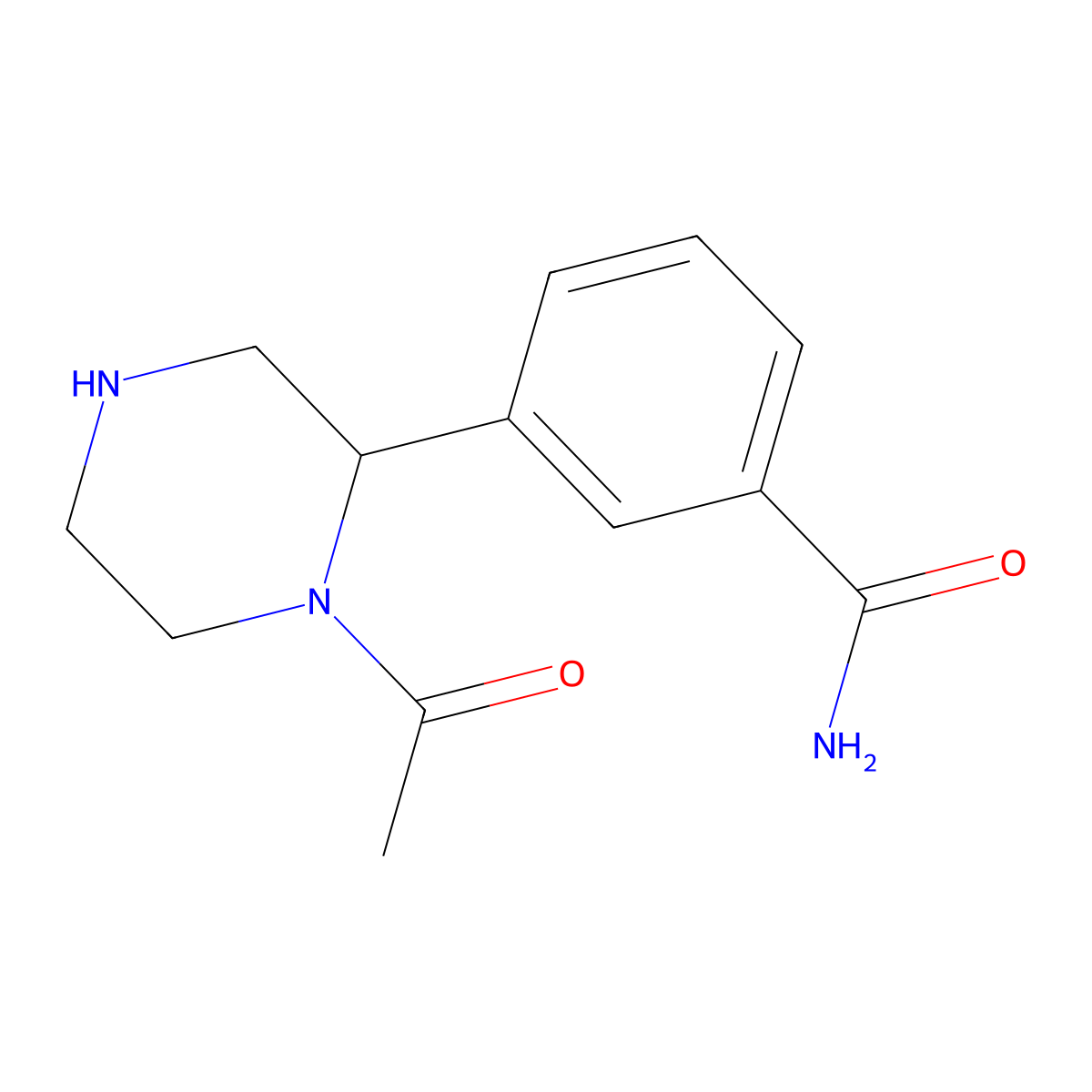 3-(1-Acetylpiperazin-2-yl)benzamide molecular structure, CAS 1316221-75-6