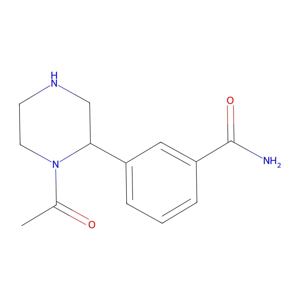 3-(1-Acetylpiperazin-2-yl)benzamide molecular structure, CAS 1316221-75-6