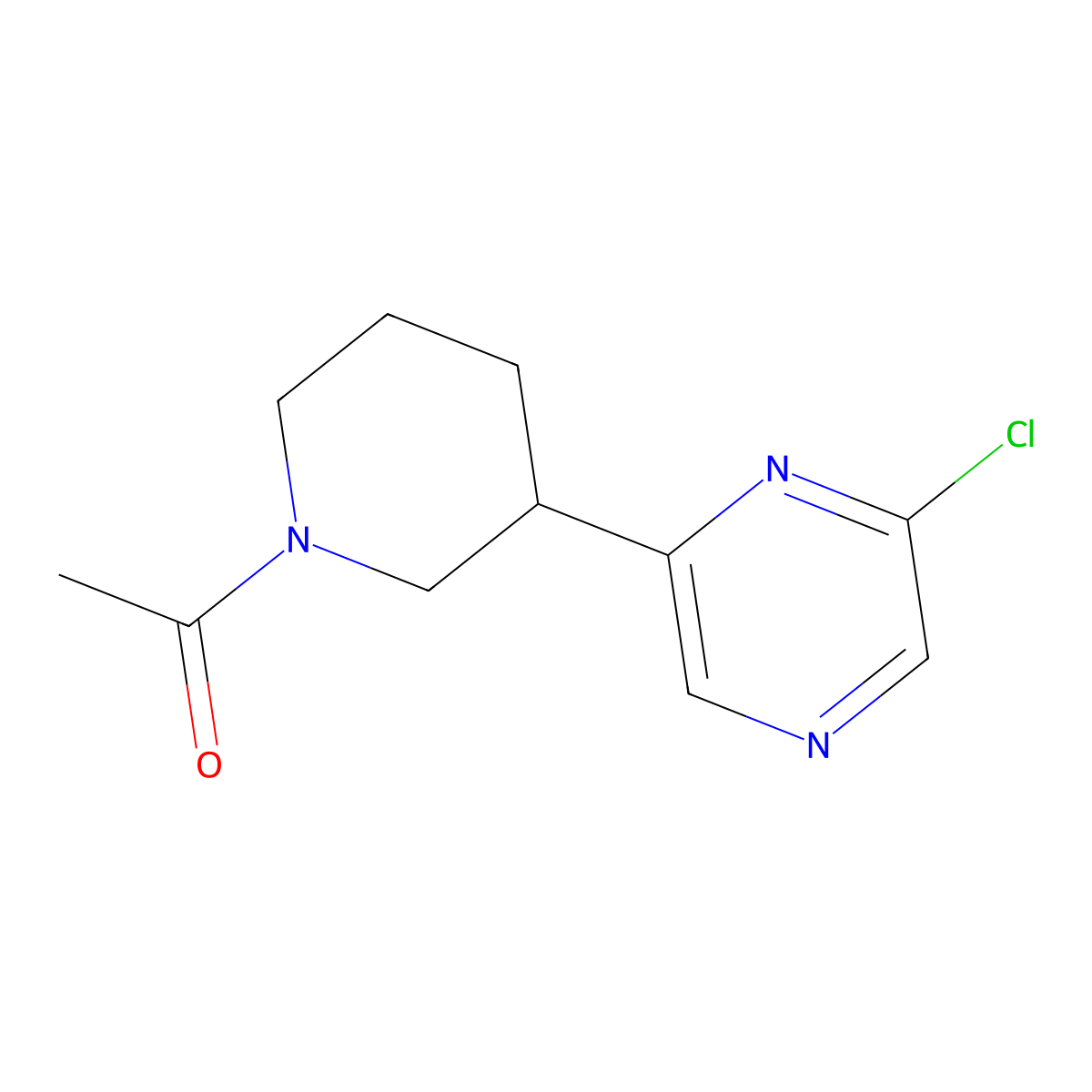 1-(3-(6-Chloropyrazin-2-yl)piperidin-1-yl)ethanone molecular structure, CAS 1316221-81-4