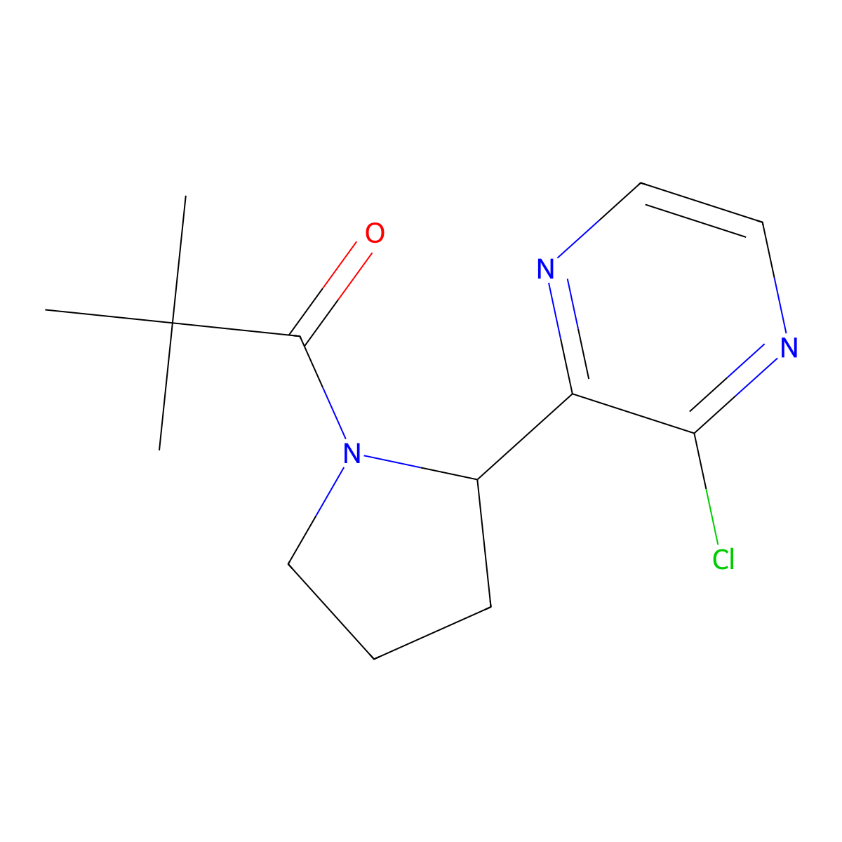 1-(2-(3-Chloropyrazin-2-yl)pyrrolidin-1-yl)-2,2-dimethylpropan-1-one molecular structure, CAS 1316221-97-2