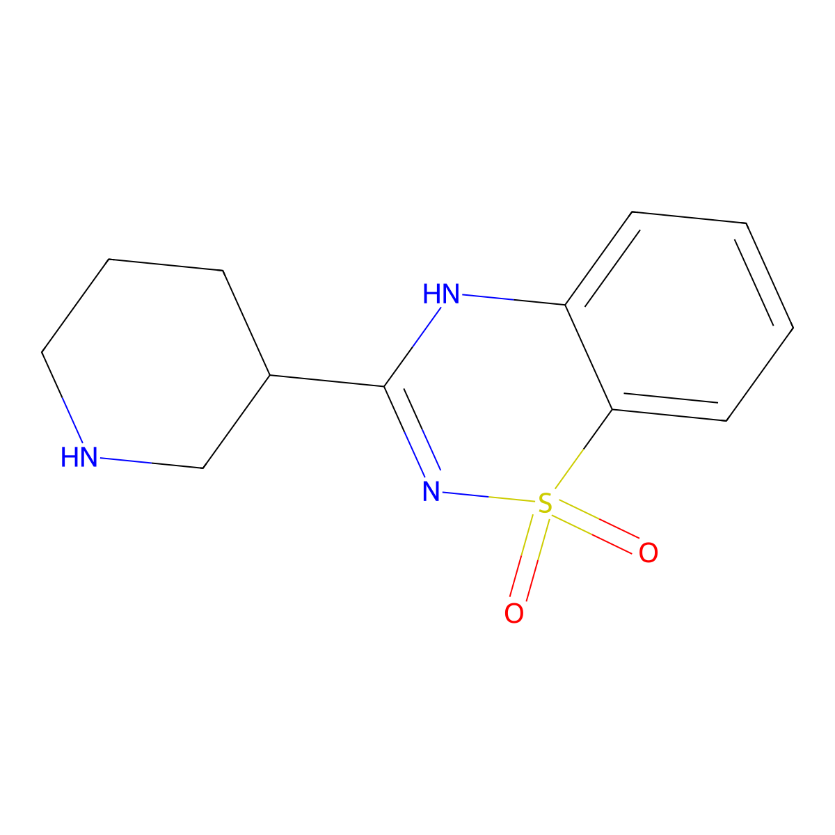 3-(piperidin-3-yl)-2H-1lambda6,2,4-benzothiadiazine-1,1-dione molecular structure, CAS 1316222-13-5