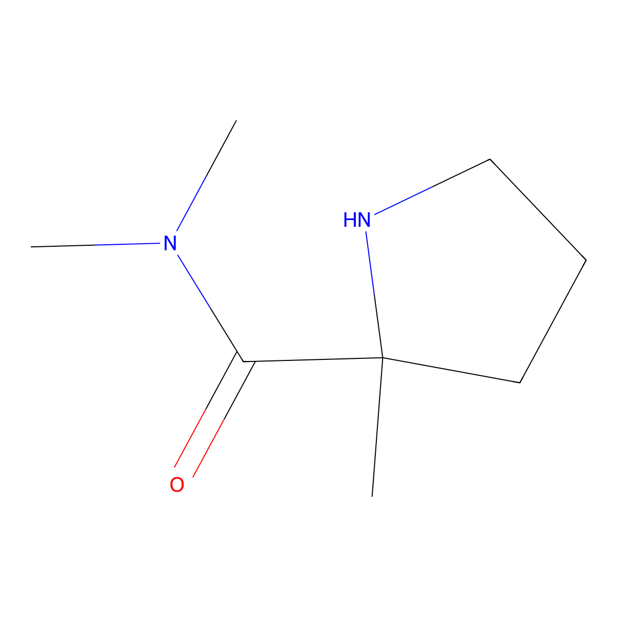 N,N,2-trimethylpyrrolidine-2-carboxamide molecular structure, CAS 1316222-22-6