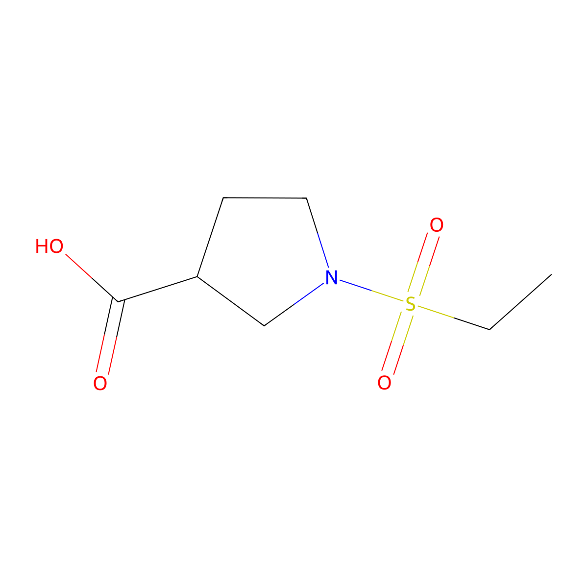 1-Ethanesulfonyl-pyrrolidine-3-carboxylic acid molecular structure, CAS 1316222-44-2