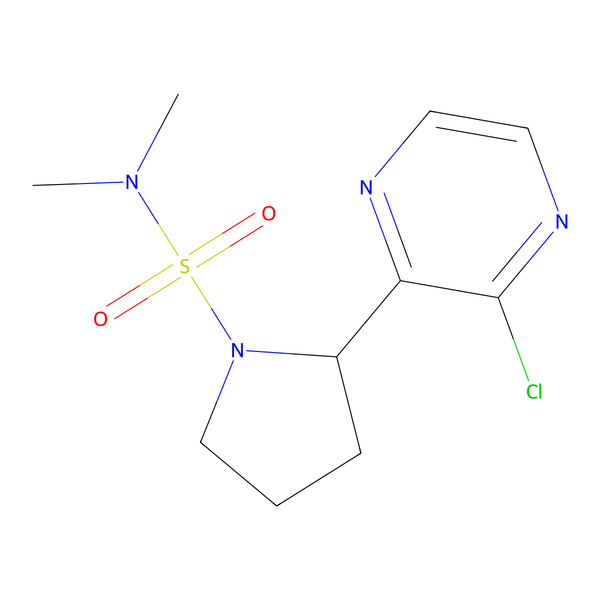 2-(3-chloropyrazin-2-yl)-N,N-dimethylpyrrolidine-1-sulfonamide molecular structure, CAS 1316222-59-9