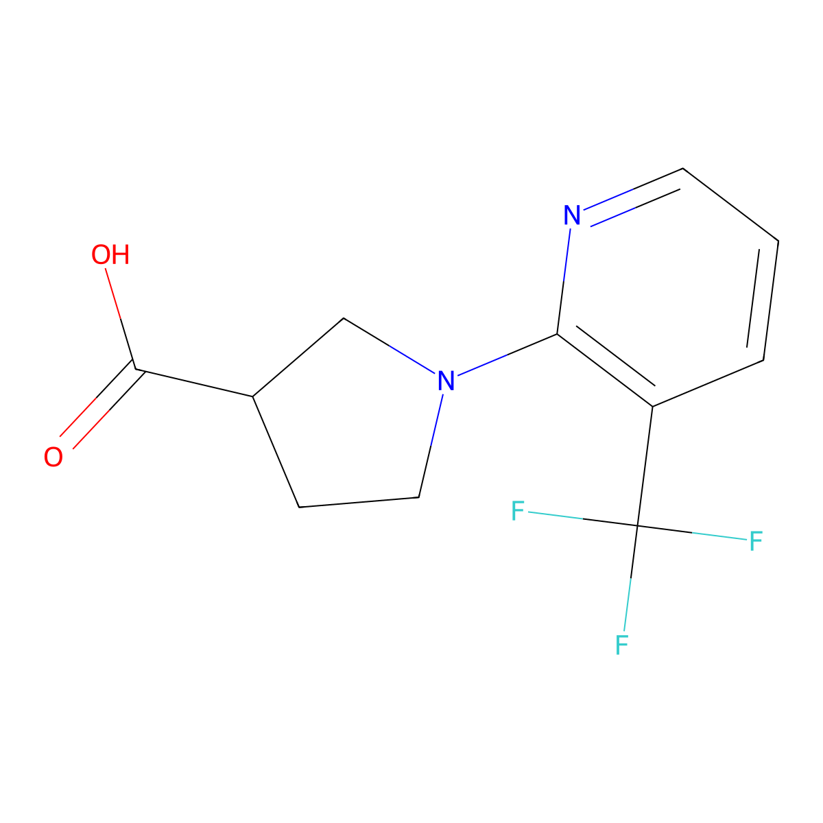 1-(3-(Trifluoromethyl)pyridin-2-yl)pyrrolidine-3-carboxylic acid molecular structure, CAS 1316222-63-5